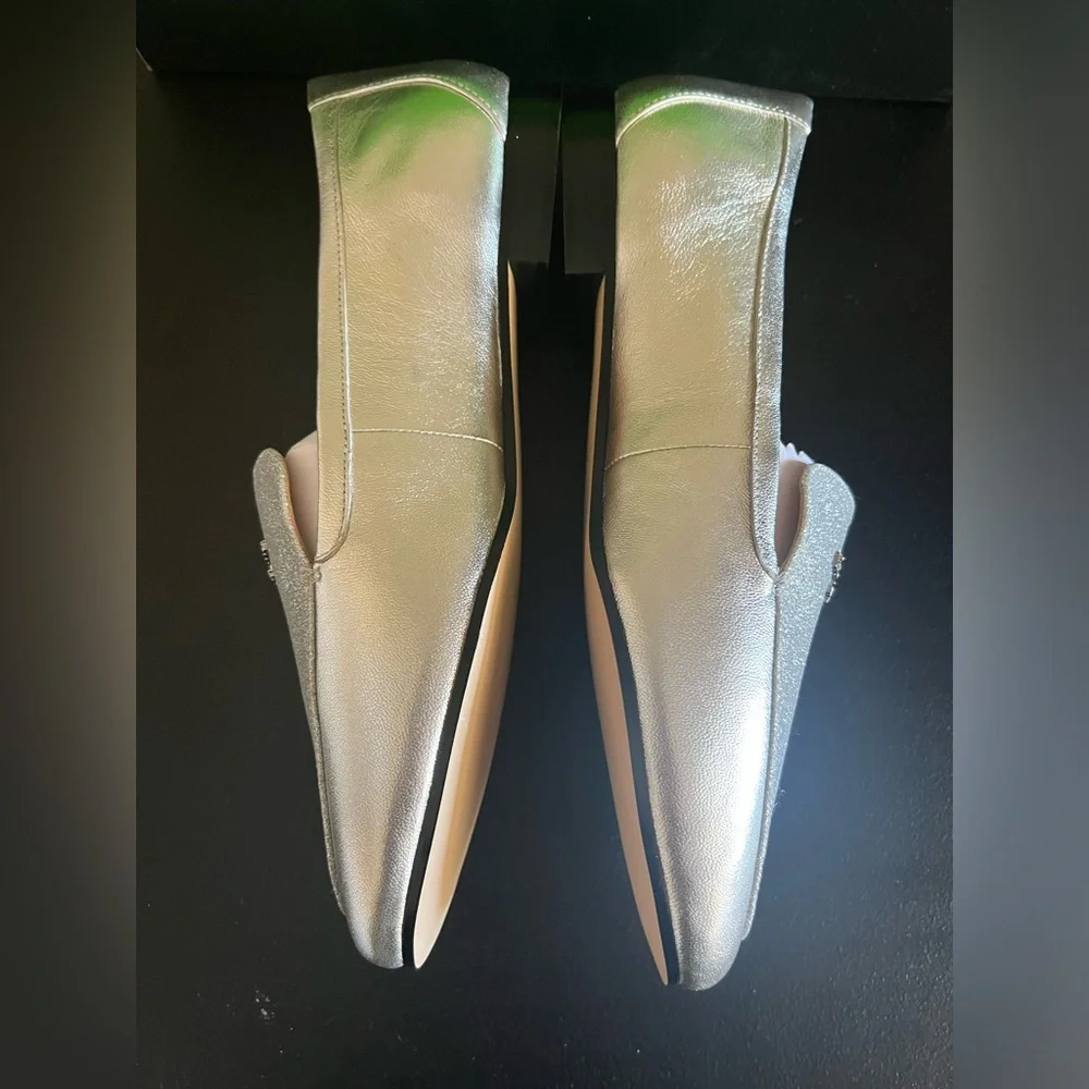 Kate Spade Silver Women's Loafers with glitter detailing
